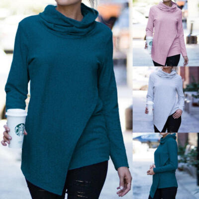 

Women Casual Long Sleeve Turtleneck Jumper Pullover Sweatshirt Top T Shirt -3XL