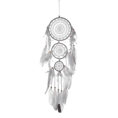 

Handmade Feather Dream Catcher Wind Chimes Lighting Pendant Wedding Decor