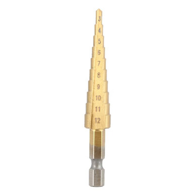 

Multifunctional HSS Titanium Coated Straight Flute Step Drill Bits Essential Hardware Tool Pagoda Drill Bit
