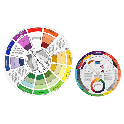 

2PCS Color Wheel Paper Card Color Mixing Guides Tattoo Pigment Chart Supplies