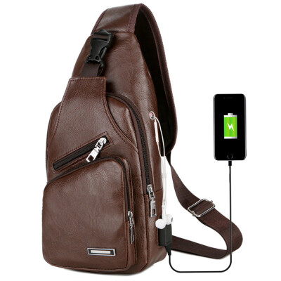 

Fashion Men&39S Sling Shoulder Bag Outdoor Chest Shoulder Backpack Cross Body Purse Anti Theft For Travel With Usb Port Casual