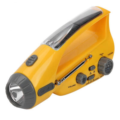 

Greensen Portable Radio LED Flashlight Solar Charged Hand Crank Dynamo Power Bank for Outdoor Emergency