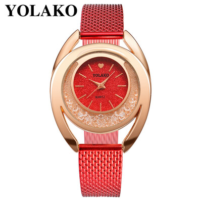 

YOLAKO Brand Watch Personality Fashion Ladies Watch Silicone Strap Round Dial Quartz Female Watch Relogio Feminino