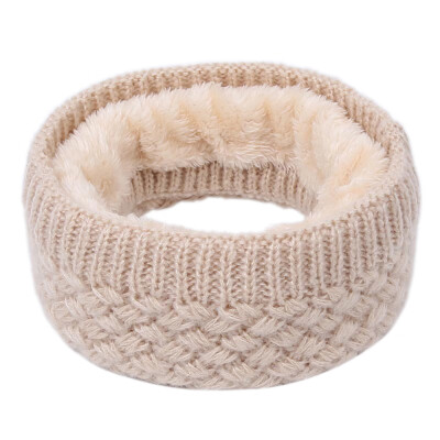 

Winter Ribbed Knitted Circle Loop Ring Scarf Neckerchief For Men Women Thickness Collar Scarves Neck Warmer