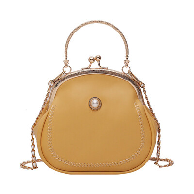 

Ins port wind texture silk scarf chain small square bag handbags new 2019 Korean version of the wild pearl shoulder Messenger bag