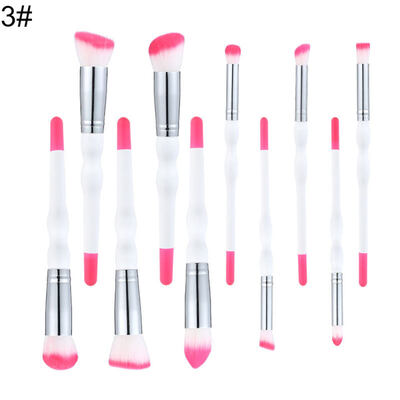 

10Pcs Gourd Handle Foundation Blusher Eyeshadow Face Eye Lip Makeup Brushes Set