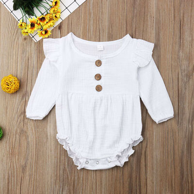 

Newborn Baby Boy Girl Linen Romper Bodysuit Sunsuit Summer Outfit Clothes