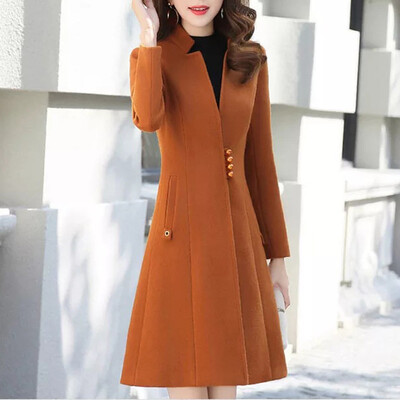 

Tailored Winter Fashion Slim Coat Women Long-sleeved Casual Medium Long Slim Coat