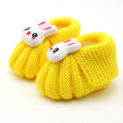 

WEIXINBUY Infant Toddler Girls Winter Warm Booties Girl Cute Rabbit Snow Crochet Knit Fleece Shoes Baby Walker Crib Boots