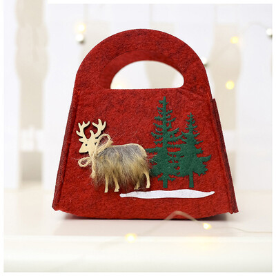 

Toponeto Christmas Felt Candy Bag Portable Christmas Elk Pattern Gift Home Decor Pouch