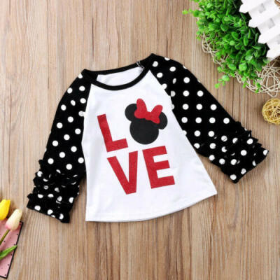 

Little Kids Baby Girls Child Tees Casual Long Sleeve T-shirt Tops Shirts Clothes