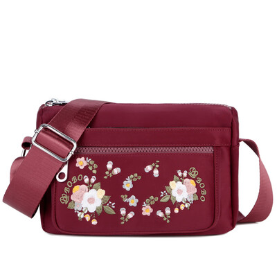 

Embroidered shoulder women folk style embroidery retro canvas bag light womens bag Messenger bag