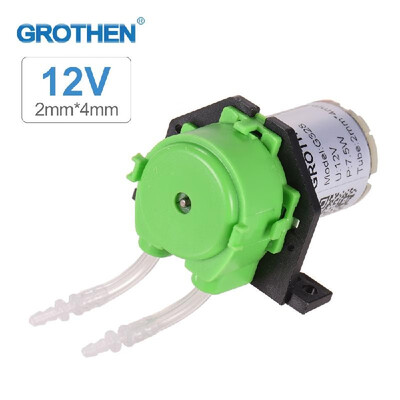 

GROTHEN DC 12V Dosing Pump Peristaltic Pump Mini Water Liquid Pump Peristaltic Tube Head Self-Priming Function for Aquarium Lab Ch