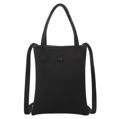 

Solid Color Button Handbag Women Large Capacity Shoulder Messenger Bags