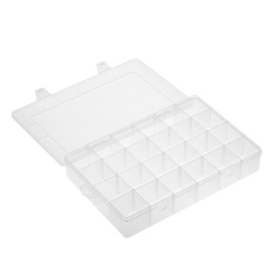 

Transparent Large 24 Grids Adjustable Plastic Storage Containers Jewelry Bead Bathroom Accessories Tools Organizer Box