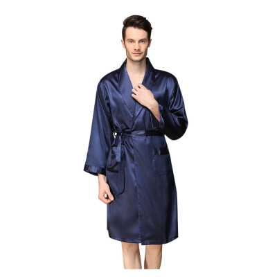 

Toponeto Mens Long-sleeved Solid Color Suit Foreign Trade Home Service Pajamas