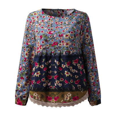 

Womens Tops Ladies Shirts Summer Long Sleeve Tops Boho Fashion Crew Neck