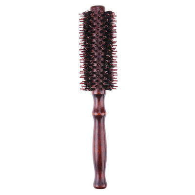 

Pig Mane Heat-resistant Hair Comb Wooden Handle Roll Comb for Hairdressing
