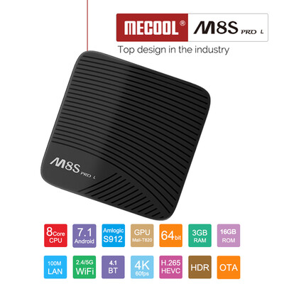 

MECOOL M8S PRO  ATV Smart Android TV 71 TV Box w 24G BT Voice IR Remote Control Amlogic S912 Octa Core 64Bit 3GB32GB Dual Ban