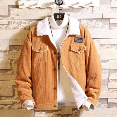 

Toponeto New Style For Men In Autumn Winter Fashion Corduroy Pure Long Sleeve Coat