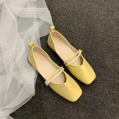 

Bean shoes women summer autumn Joker shallow shoes women tide Mary Jane flat square shoes