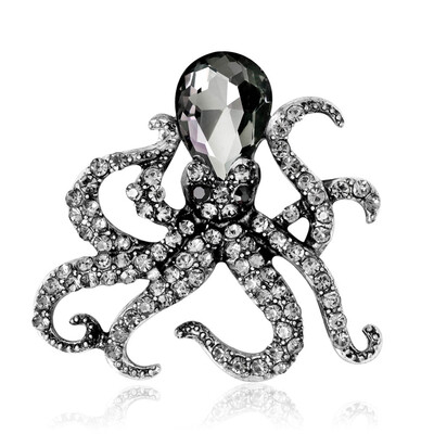 

Animals Brooch Pins Bee Rabbit Octopus Cat Owl Bird Cat Enamel Brooches for Women Men Crystal Brooch