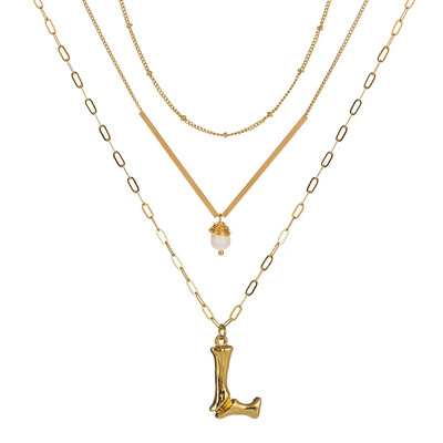 

Cute Natural Pearl Initial Necklace Personalized Letter Necklace Name Jewelry For Women Accessories Gold color Girlfriend Gift