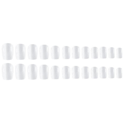 

Fake Nails Tips 24pcs 12 Different Size Natural French Short False Nails Tips Full Cover Acrylic Artificial Nails for Nail Salons
