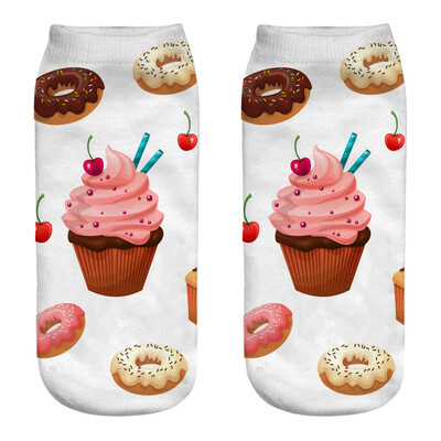 

1 Pair Harajuku Doughnut Food Cartoon Socks Women Fashion Spring Summer Low Cut Ankle Short Socks Female Fresh Style