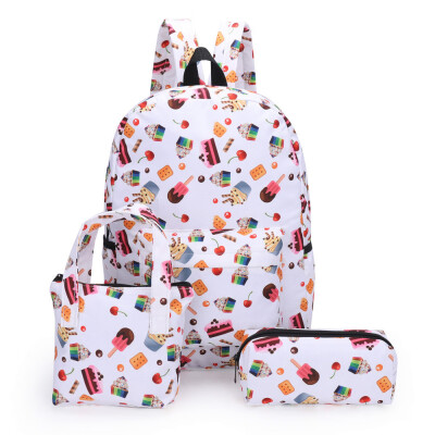 

Tailored 3Pcs Fashion Girl Student Pattern Canvas School BackpacksHand BagPen Bag