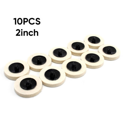 

10 Pieces 2inch Wool Polishing Disc Carving Surface Buffing Pads Wheel Durable