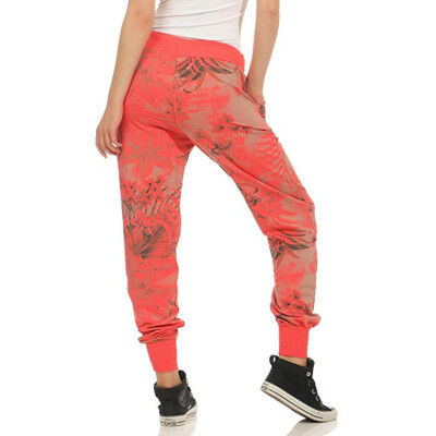 

Womens Jungle Print Trousers Joggers Training Pants Relax Fit Trousers Pants