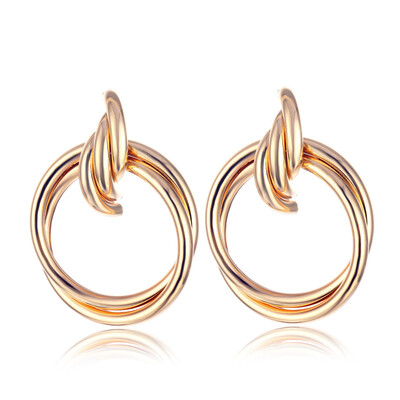 

EK638 Hollow Oversized Round Metal Drop Earring for Women Statement Earrings Geometry Pendientes Wedding Jewelry Party Wholesale
