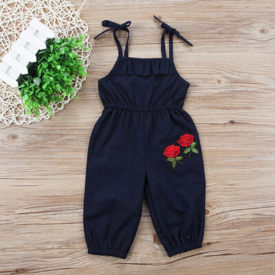 

Kids Girls Strap Flower Sleeveless Romper Jumpsuit Playsuit Outfits Clothes 1-6Y