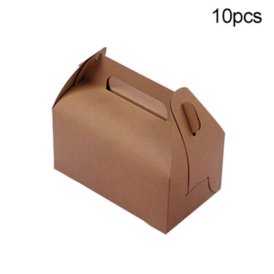 

10Pcs Paper Muffins Bakery Wrapping Packing Cupcake Candy Boxes with Handle