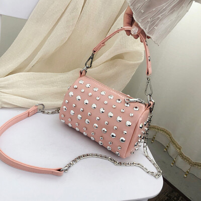 

Tailored Womens Fashion Rivet Slant Bag Single Shoulder Bag Purse Messenger Bag
