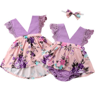 

Floral Toddelr Kids Baby Girls Sister Matching Tutu Jumpsuit Romper Dress Outfits