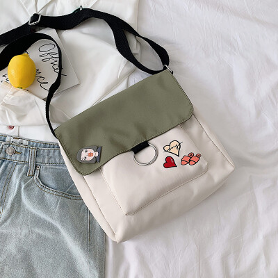 

Japanese small fresh ins sail cloth oblique satchel 2019 new Korean version of 100 cute one-shoulder literature&art small bag