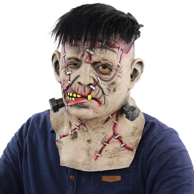 

New Halloween Bar Party Supplies Waterproof Environment-friendly Scary Latex Science Monster Mask Role-playing Parties j