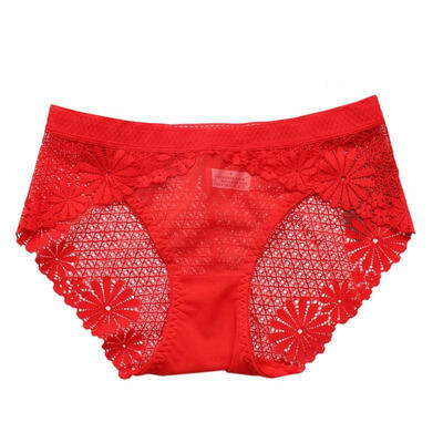 

Ladies underwear Sexy Lace Free Size Transparent Lingerie Briefs Female Seamless Tempting Pretty Briefs Mid Waist Intimates 2019