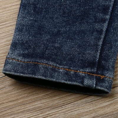 

Baby Kids Boys Printing Zipper Stretch Jeans Pants Elastic Waist Denim Trousers