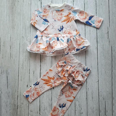 

2Pcs Toddler Kids Baby Girls Ruffle Dress Tops Pants Leggings Outfit Clothes Set