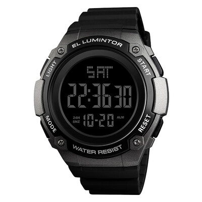 

SKMEI 1346 Men Analog Digital Watch Fashion Casual Sports Wristwatch 2 Time 5ATM Waterproof Leather Strap Backlight Multifunctiona