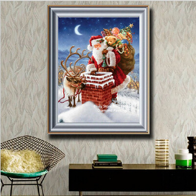 

〖Follure〗Santa Claus Christmas Embroidery 5D Diamond Painting DIY Cross Stitch Home Decor