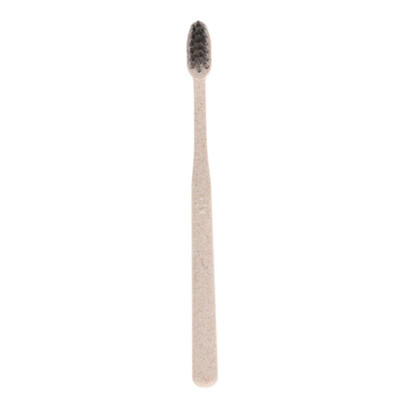 

1pc Portable Travel Toothbrush Wheat Soft Bamboo Charcoal Toothbrush Gray