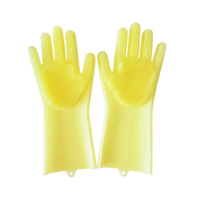 

Silicone Dish Washing Gloves Scrubbers Home Kitchen Bathroom Car Cleaning Tool