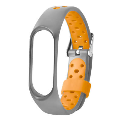 

TPE Metal Buckle Ventilated Bracelet Watch Strap Band for Xiaomi Miband 3