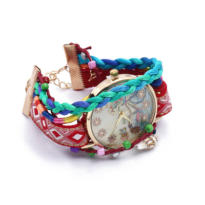 

Women Quartz Watch Bike Pattern Bangle Fashion Wristwatch