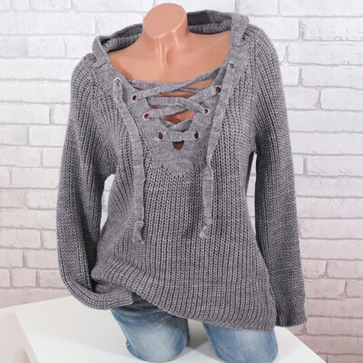 

〖Follure〗Womens Fashion AutumnWinter Long Sleeve Hooded Pullover Knitted Sweaters Tops