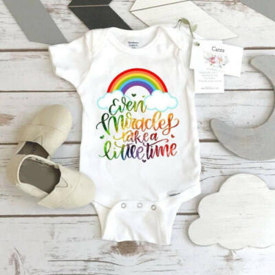 

US Toddler Baby Boy Girl Rainbow Romper Bodysuit Jumpsuit Outfit Sunsuit Clothes